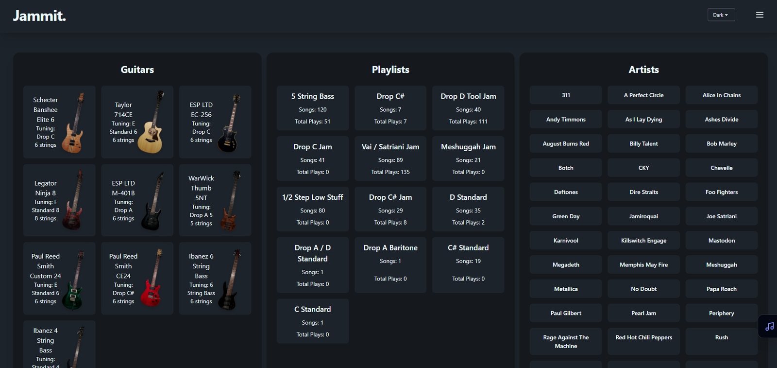 Jammit music library